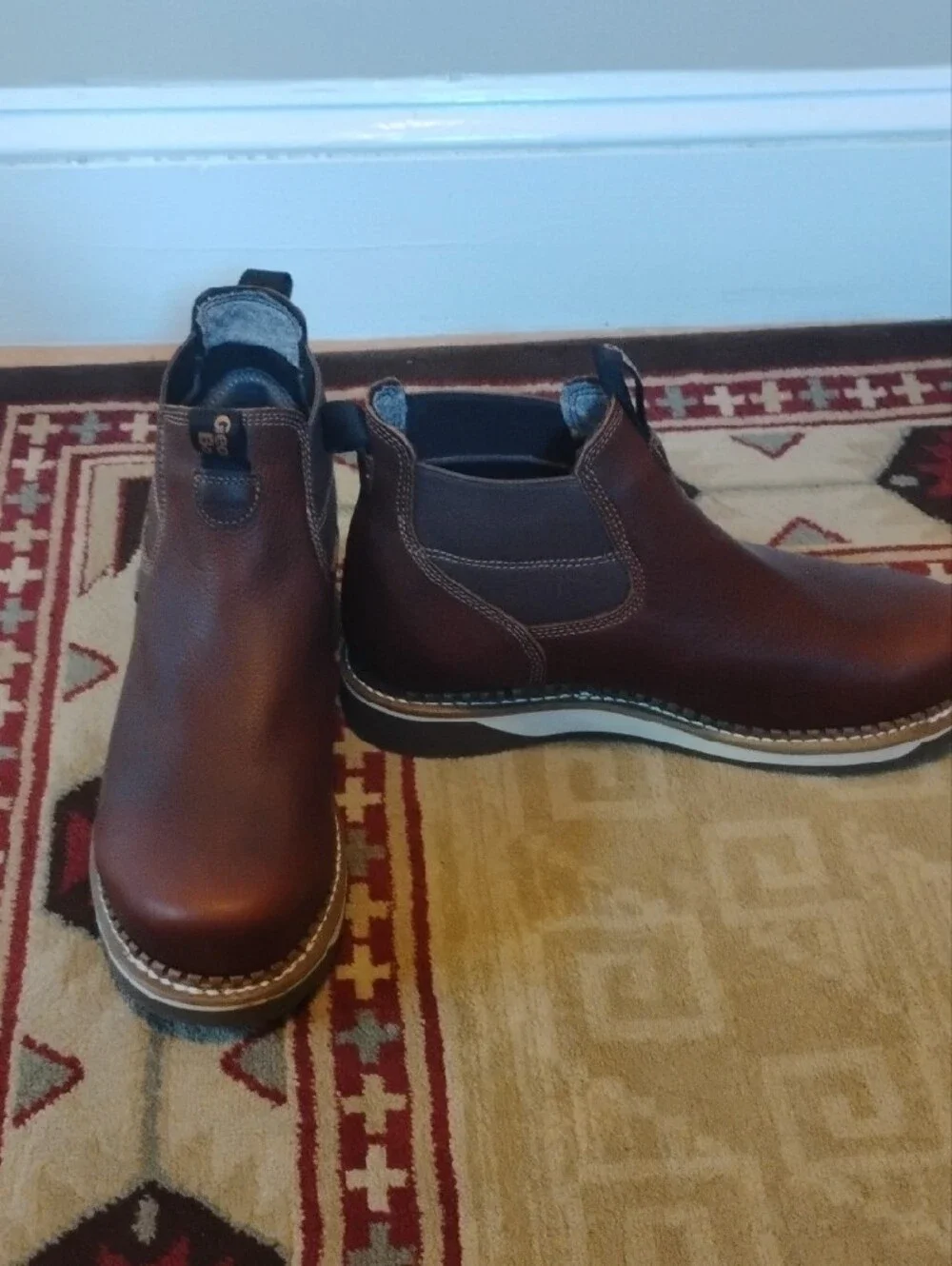 Georgia Boot Brown Leather Chelsea Work Boots